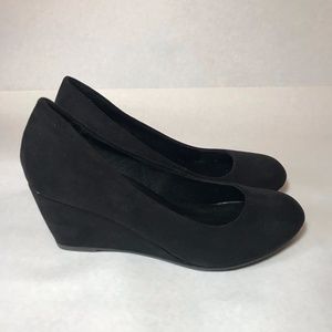 Fergalicious Black Faux Suede Wedges